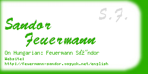 sandor feuermann business card